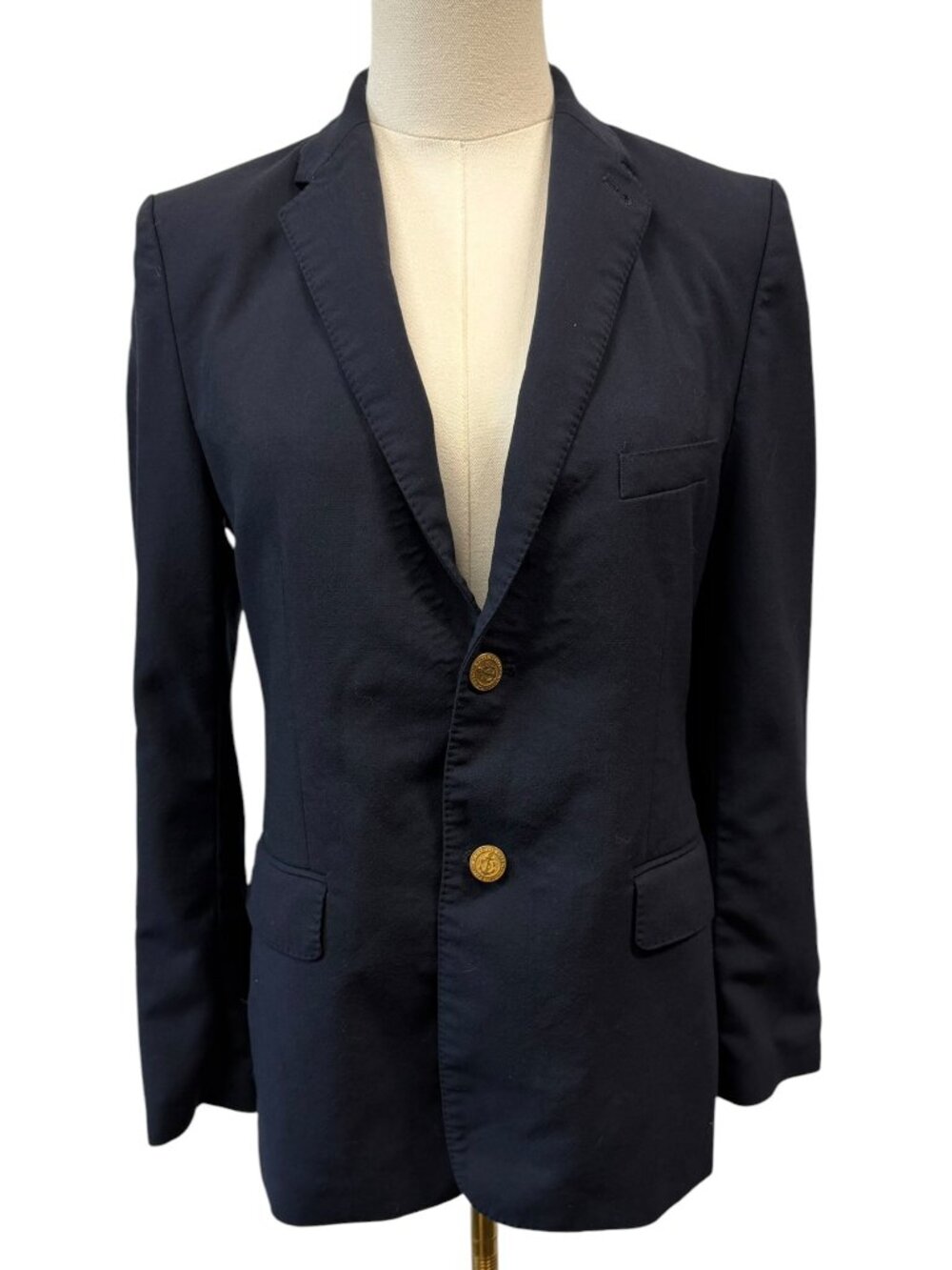 EUC Vineyard Vines Boys Navy Gold Button Blazer Jacket Size 18